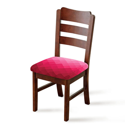 Pink Geometric Square Pattern Print Chair Cushion Cover