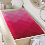Pink Geometric Square Pattern Print Changing Pad Cover