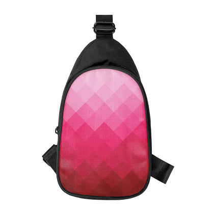 Pink Geometric Square Pattern Print Chest Bag