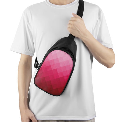 Pink Geometric Square Pattern Print Chest Bag