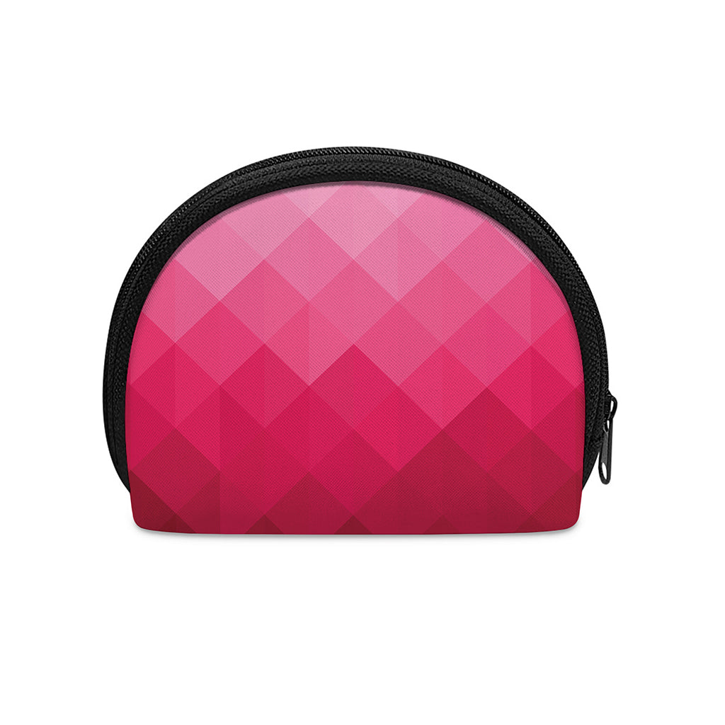 Pink Geometric Square Pattern Print Coin Purse