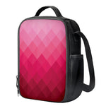 Pink Geometric Square Pattern Print Crossbody Lunch Bag