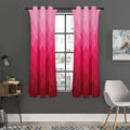 Pink Geometric Square Pattern Print Grommet Curtain Panels