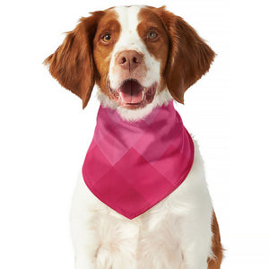 Pink Geometric Square Pattern Print Dog Bandana