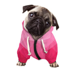 Pink Geometric Square Pattern Print Dog Zip Up Hoodie