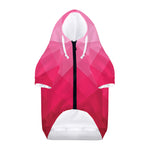 Pink Geometric Square Pattern Print Dog Zip Up Hoodie