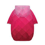 Pink Geometric Square Pattern Print Dog Zip Up Hoodie