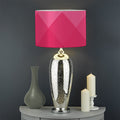 Pink Geometric Square Pattern Print Drum Lamp Shade