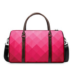 Pink Geometric Square Pattern Print Duffle Bag