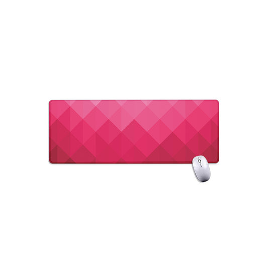 Pink Geometric Square Pattern Print Extended Mouse Pad