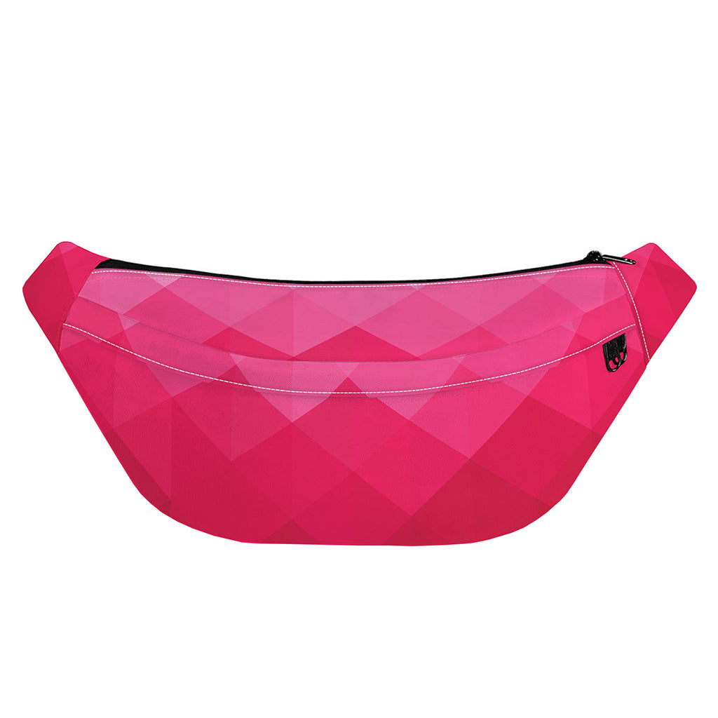 Pink Geometric Square Pattern Print Fanny Pack