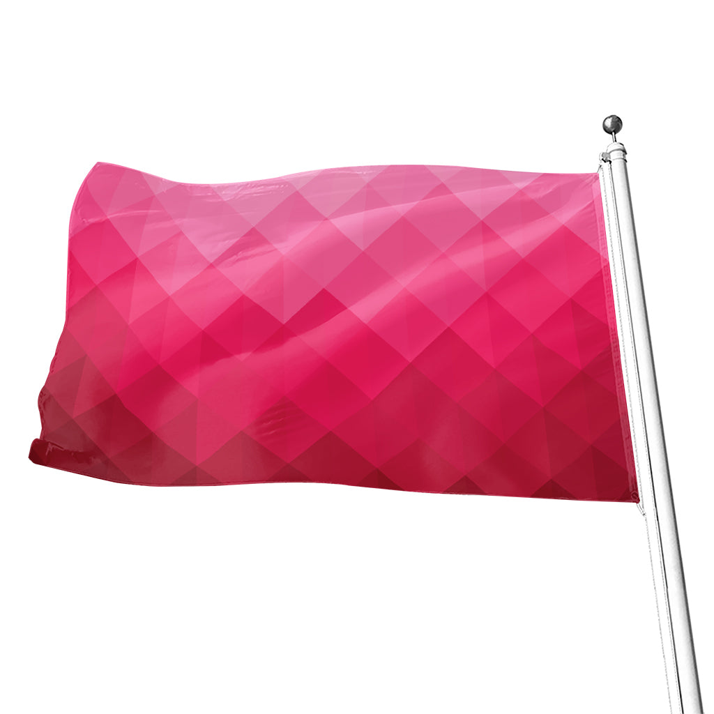 Pink Geometric Square Pattern Print Flag