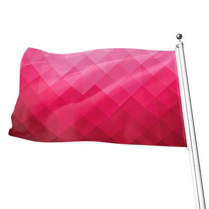Pink Geometric Square Pattern Print Flag