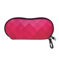 Pink Geometric Square Pattern Print Glasses Case