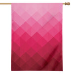 Pink Geometric Square Pattern Print House Flag
