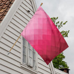 Pink Geometric Square Pattern Print House Flag