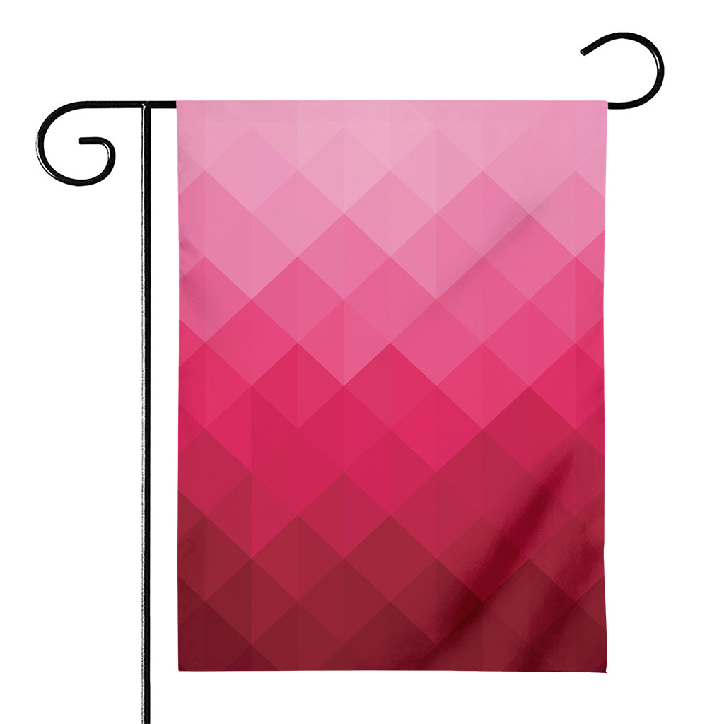 Pink Geometric Square Pattern Print House Flag