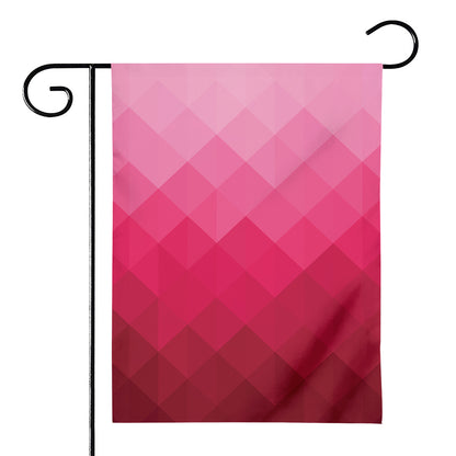 Pink Geometric Square Pattern Print House Flag