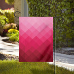 Pink Geometric Square Pattern Print House Flag