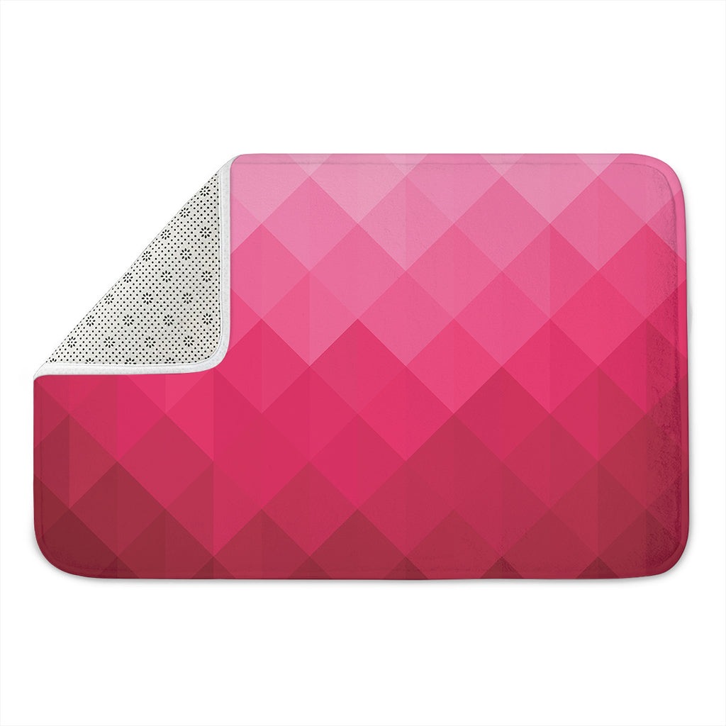 Pink Geometric Square Pattern Print Indoor Door Mat