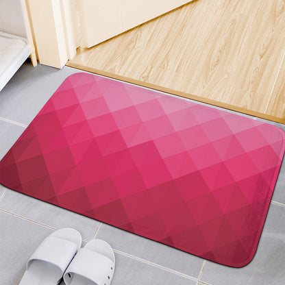 Pink Geometric Square Pattern Print Indoor Door Mat