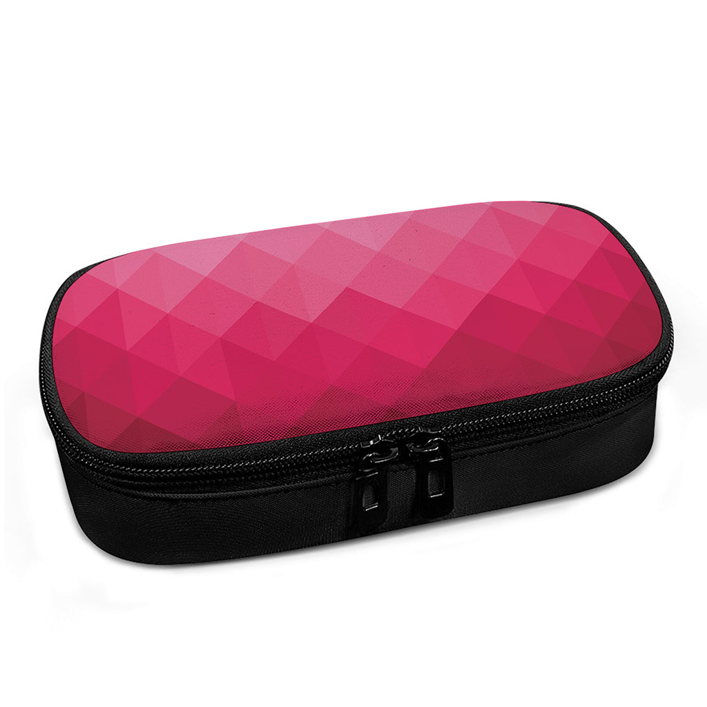 Pink Geometric Square Pattern Print Insulin Cooler Travel Case