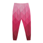 Pink Geometric Square Pattern Print Jogger Pants