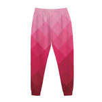 Pink Geometric Square Pattern Print Jogger Pants