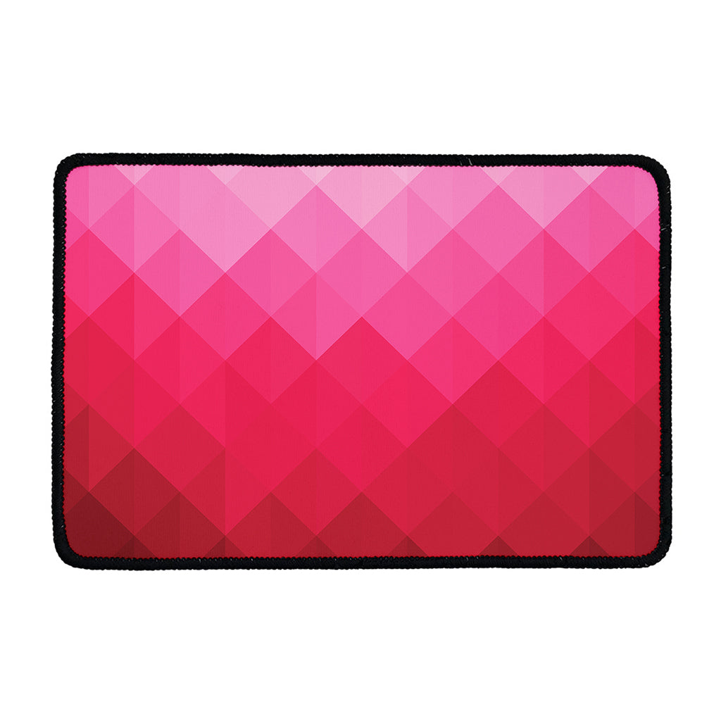 Pink Geometric Square Pattern Print Kitchen Mat