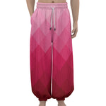 Pink Geometric Square Pattern Print Lantern Pants