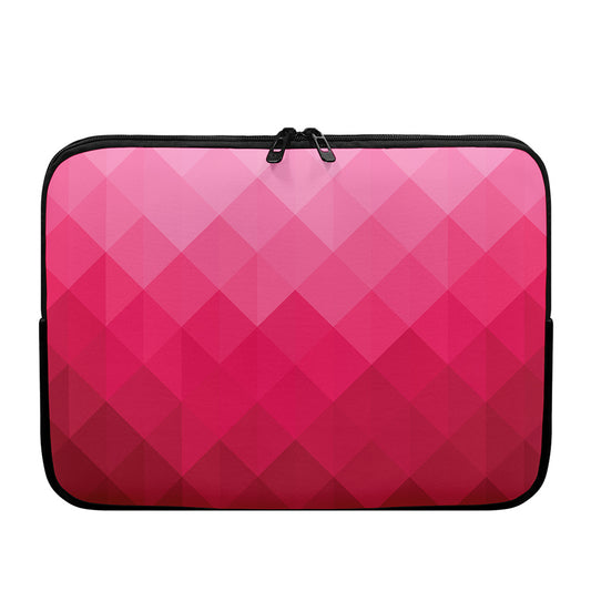 Pink Geometric Square Pattern Print Laptop Sleeve