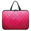 Pink Geometric Square Pattern Print Laptop Sleeve With Handle