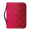 Pink Geometric Square Pattern Print Leather Bible Cover