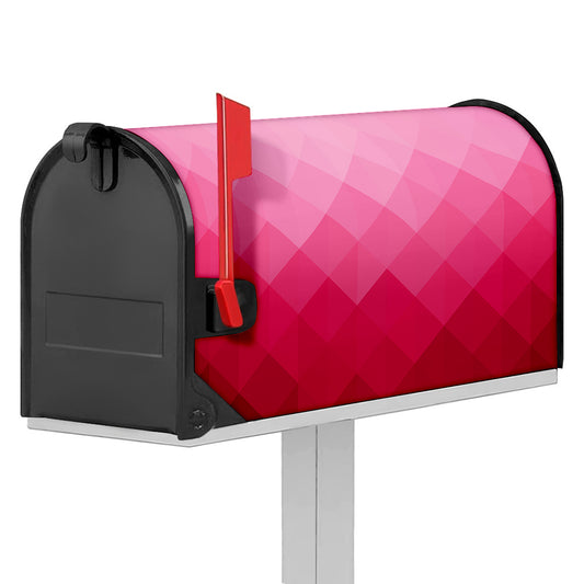 Pink Geometric Square Pattern Print Mailbox Cover