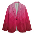 Pink Geometric Square Pattern Print Men's Blazer