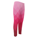Pink Geometric Square Pattern Print Men's Compression Pants