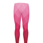 Pink Geometric Square Pattern Print Men's leggings