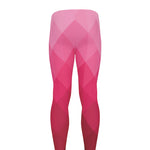 Pink Geometric Square Pattern Print Men's leggings