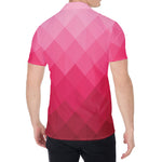 Pink Geometric Square Pattern Print Men's Shirt