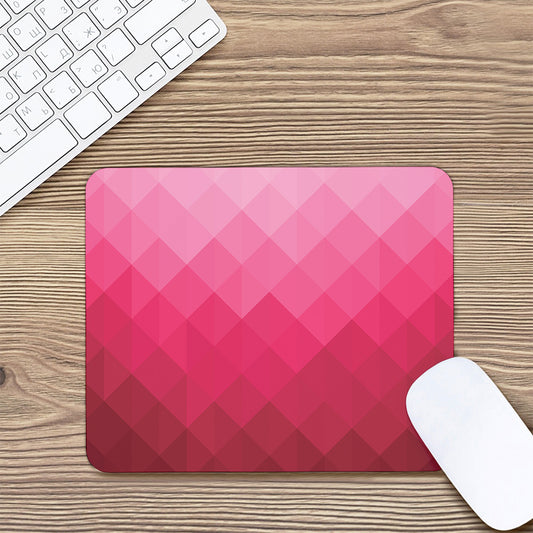 Pink Geometric Square Pattern Print Mouse Pad
