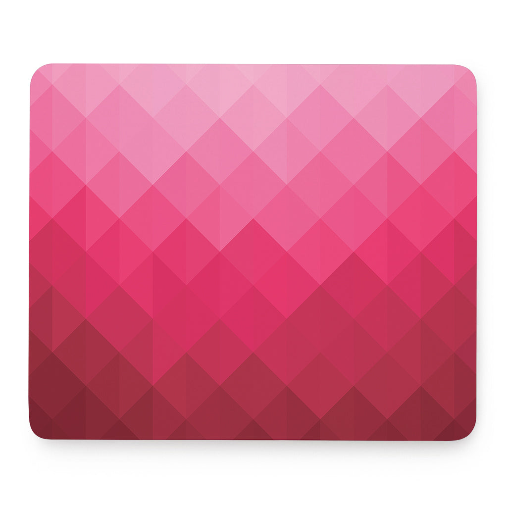 Pink Geometric Square Pattern Print Mouse Pad