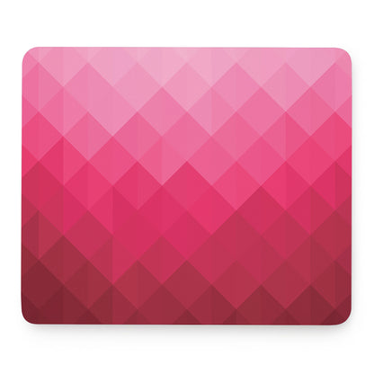 Pink Geometric Square Pattern Print Mouse Pad