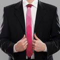 Pink Geometric Square Pattern Print Necktie