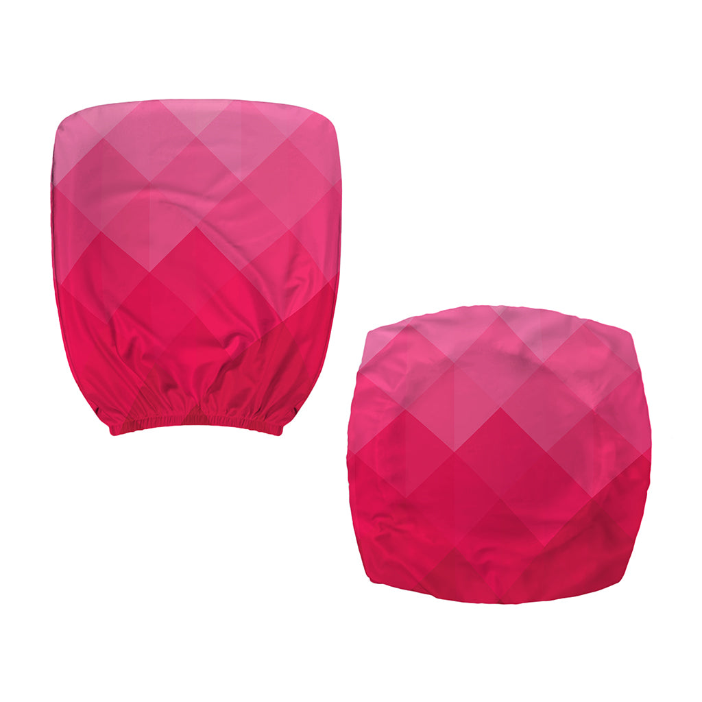 Pink Geometric Square Pattern Print Office Chair Cover