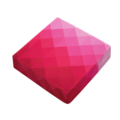 Pink Geometric Square Pattern Print Outdoor Seat Cushion Cover