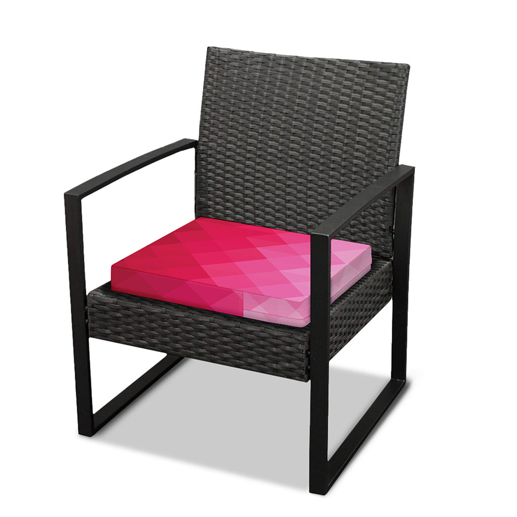 Pink Geometric Square Pattern Print Outdoor Seat Cushion Cover