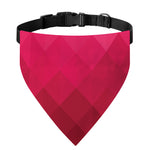 Pink Geometric Square Pattern Print Over The Collar Dog Bandana