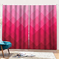 Pink Geometric Square Pattern Print Pencil Pleat Curtains