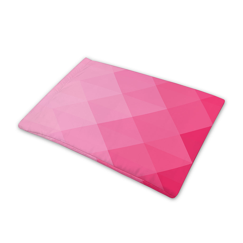 Pink Geometric Square Pattern Print Pet Cooling Mat Cover