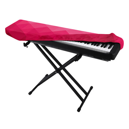 Pink Geometric Square Pattern Print Piano Keyboard Cover